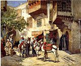 Frederick Arthur Bridgman Canvas Paintings - Marketplace in North Africa